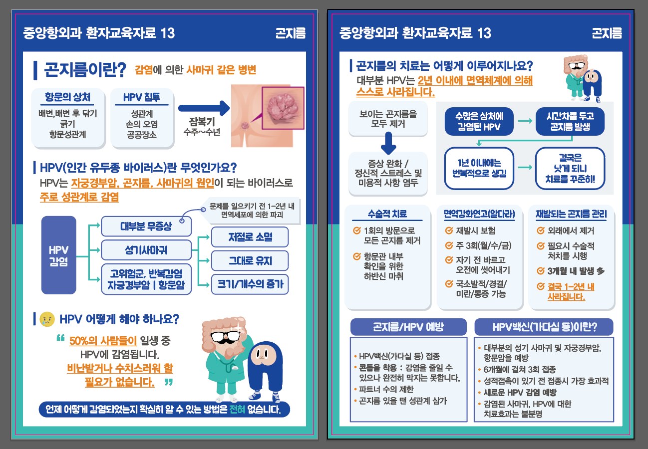 중앙항외과 환자교육자료 — 곤지름