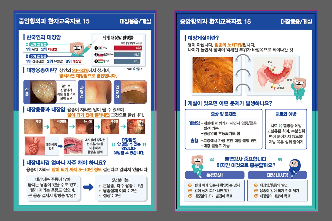중앙항외과 환자교육자료 — 대장 용종과 대장암